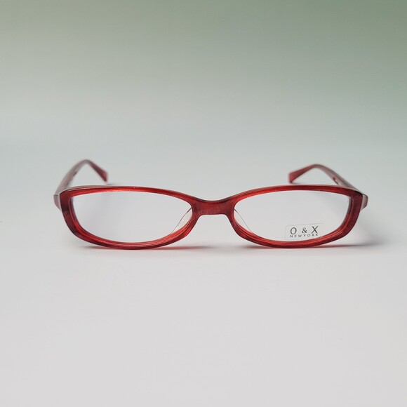 O&X New York OP-86U 50-16 137 Red oval glasses eyewear Col. 02 full frame N23 - Picture 1 of 13